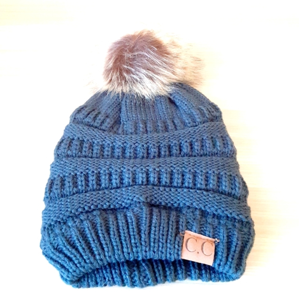 5/$30 - C.C fleece lined pom beanie